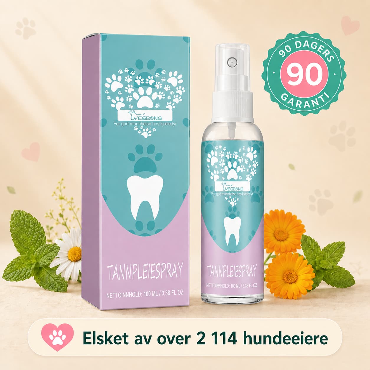 Dental care spray for dogs