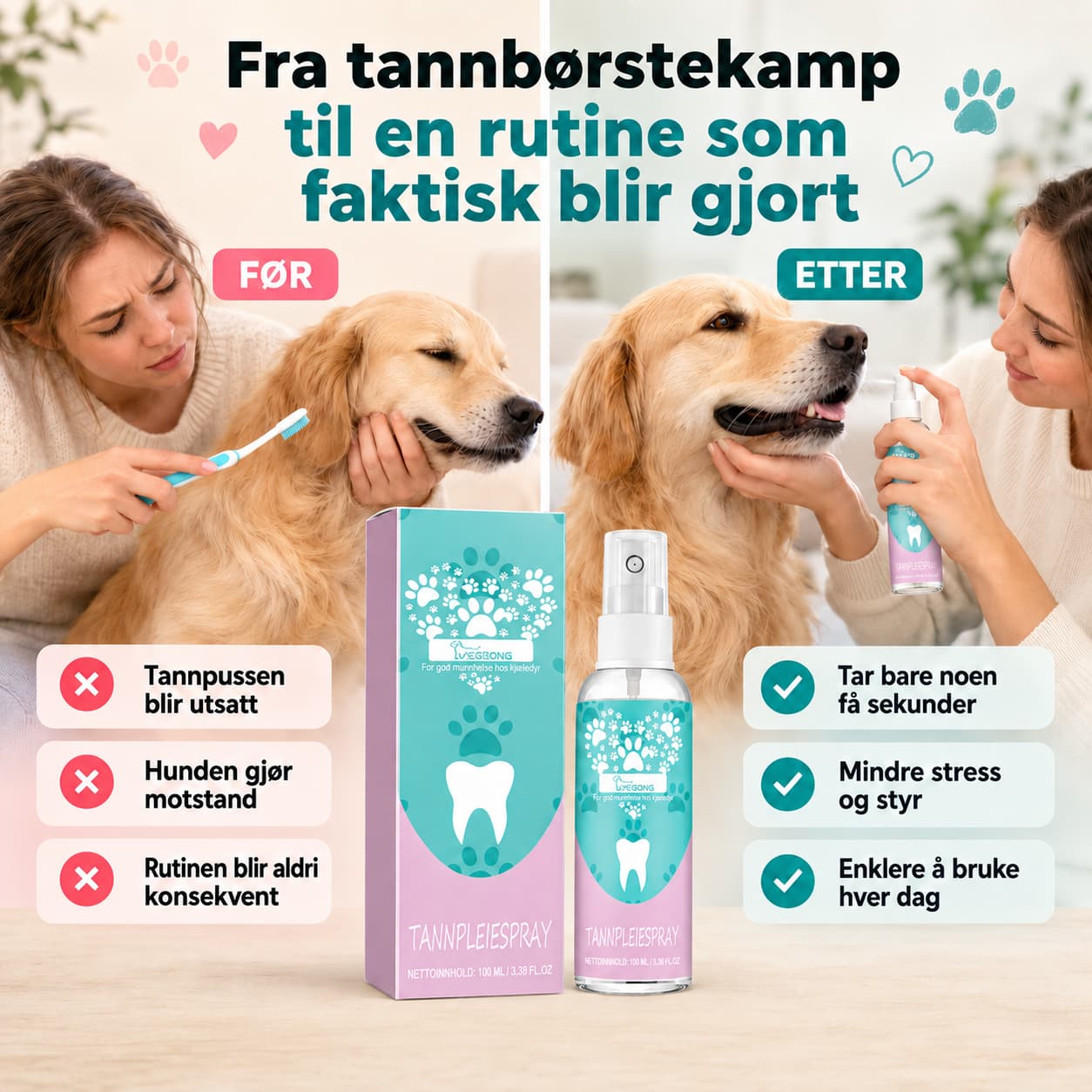 Dental care spray for dogs