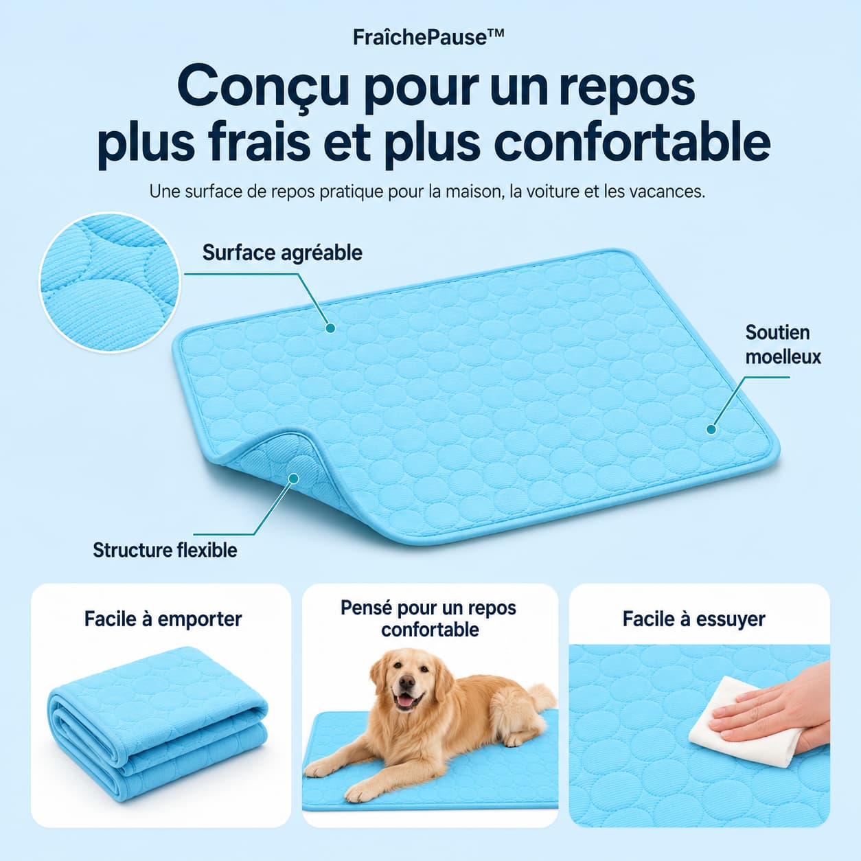 FraîchePause™ – Cooling mat for dogs (1+1)