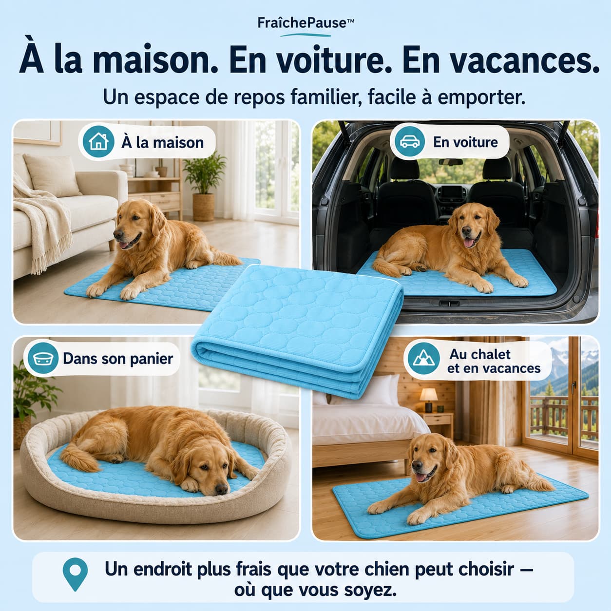 FraîchePause™ – Cooling mat for dogs (1+1)