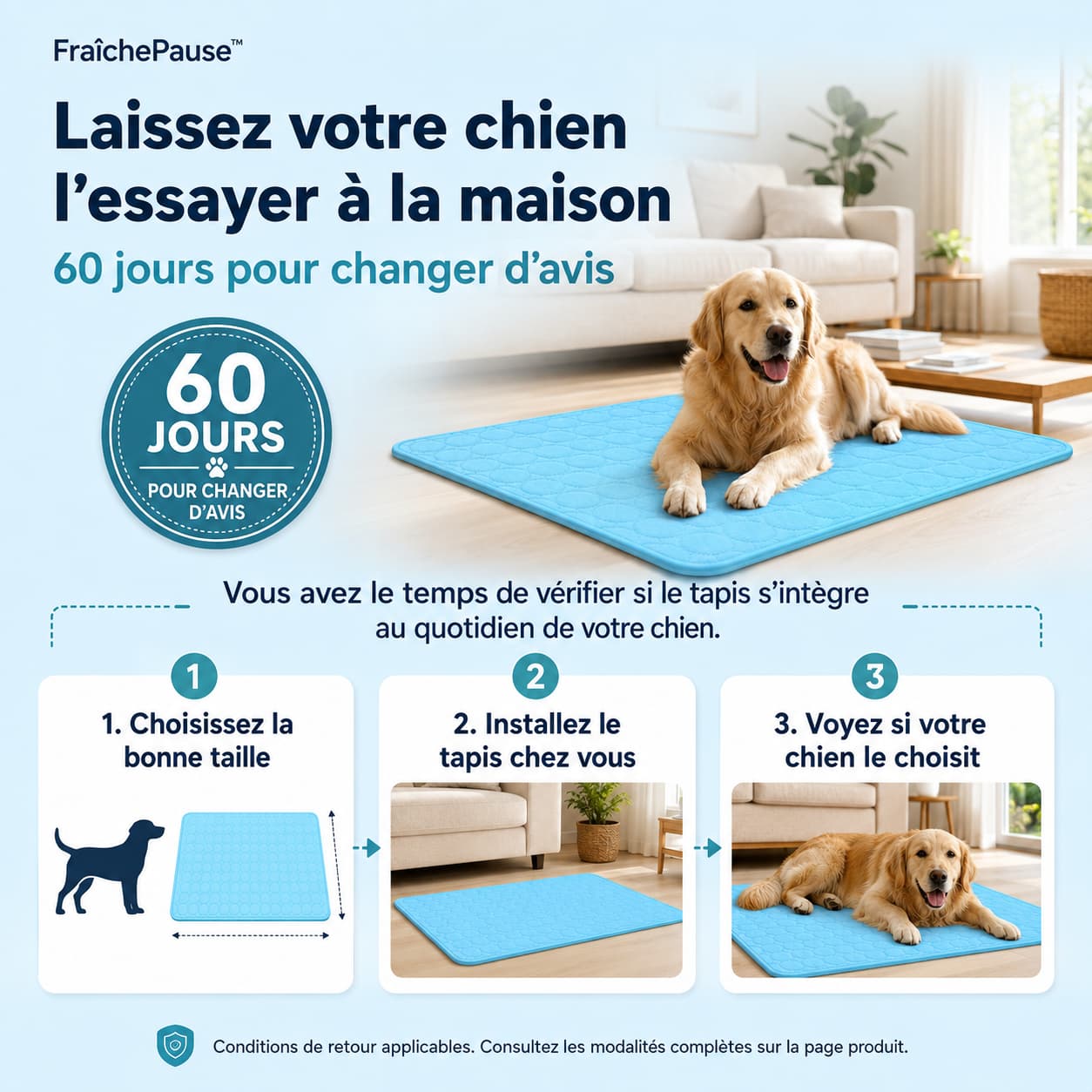 FraîchePause™ – Cooling mat for dogs (1+1)