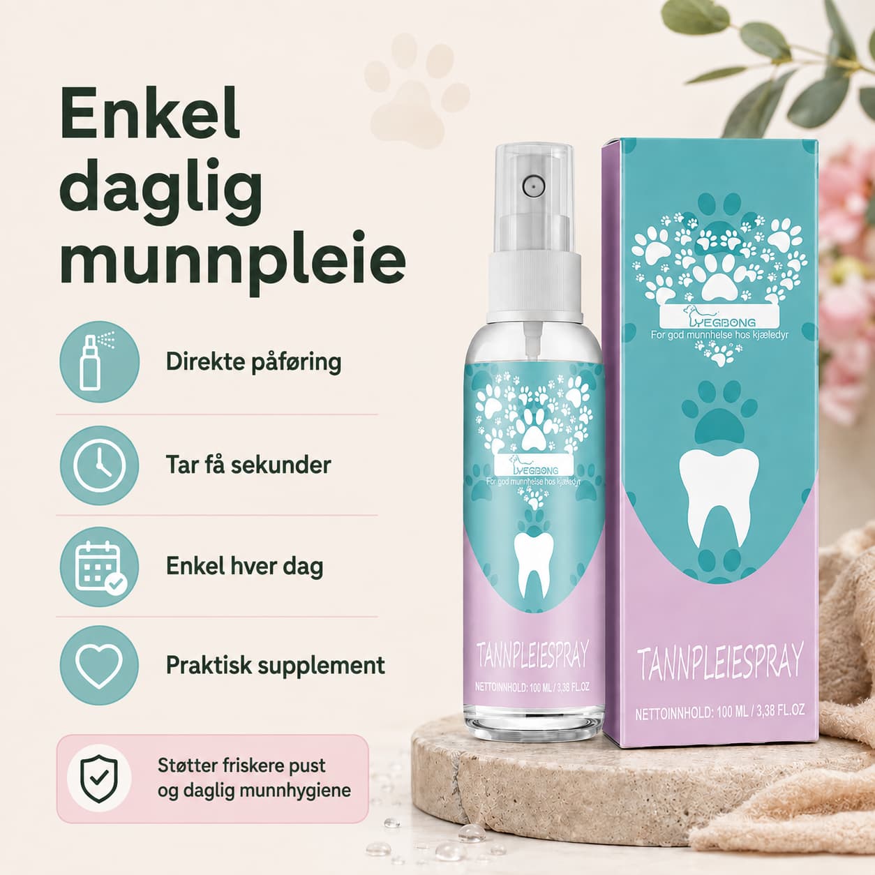 Dental care spray for dogs